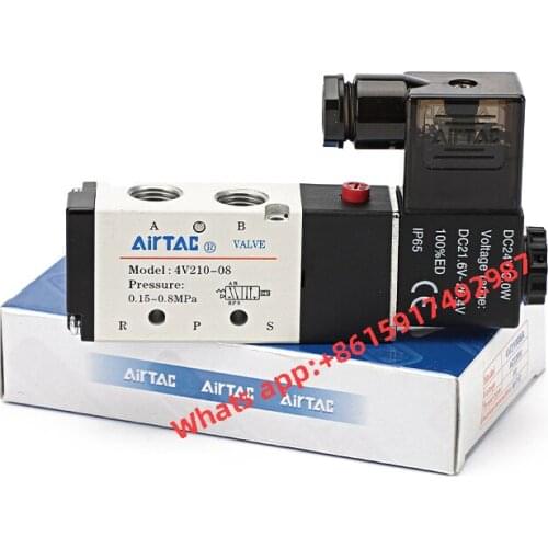 High Quality 2 Position 5 Way Pneumatic Solenoid Valve Air Valve 4V210-08 Reversing Valve Pneumatic Air Control Valve