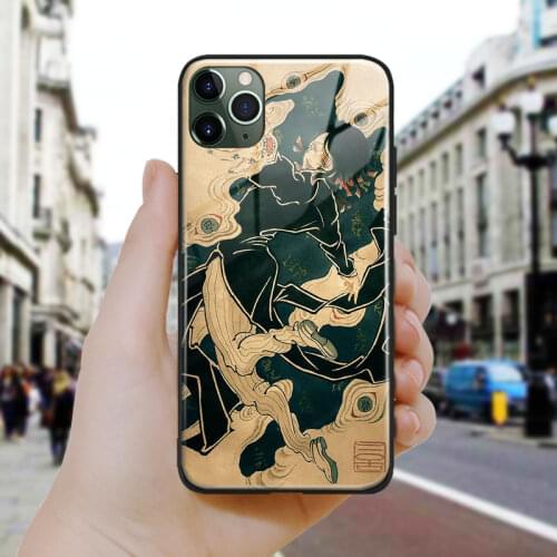 Enmu demon slayer anime art Soft Silicone Glass Phone Case Cover Shell For iPhone SE 6 6s 7 8 Plus X XR XS 11 12 Mini Pro Max