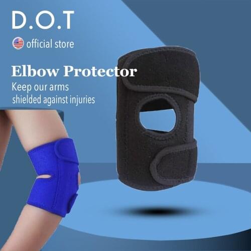 1Pcs Adjustable Elbow Support Brace with Compression Pad Double Strap Metal Spring Elbow Protector Warmth Sports Elbow pads