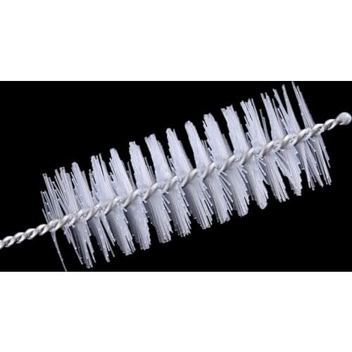 10PCs/ Pack Stainless Steel Twist Handle Nylon Pump Tube Bottle BBQ Cleaning Brush White Home Kitchen Clean Tool