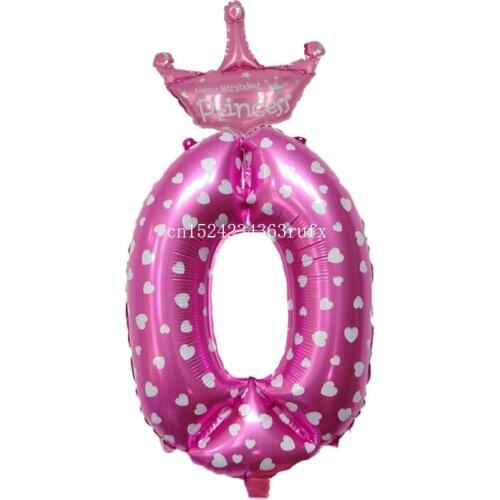 100PCS Blue Pink Number Balloon Happy Birthday Balloons Party Balloon Number Kids Boy Girl 's Birthday Party Decoration