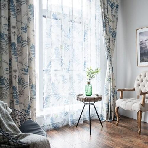 2021 New Curtain Fabric Modern Minimalist Polyester-cotton Printed Curtain Screen Curtains for Living Dining Room Bedroom