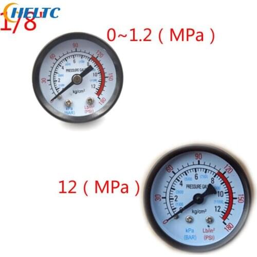 9mm/10mm 1/8" BSP Thread 0-180 PSI 0-12 Manometer Double Scale For Air Compressor Iron Bar Air Pressure Gauge