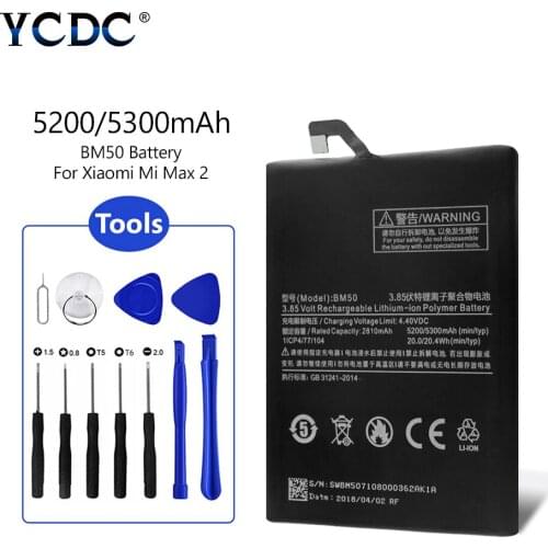 3.85v Rechargeable 5300mAh Battery BM50 Replacement Phone Battery For Xiaomi Mi Max 2 With Repair Tools Lithium Battery