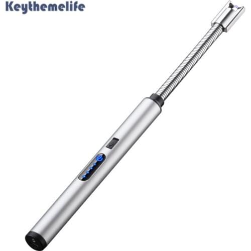 Safety Long Candle Kitchen Electric USB Lighters BBQ Rechargeable Windproof Hose Torch Electric Plasma Arc Lighters Smoking Tool