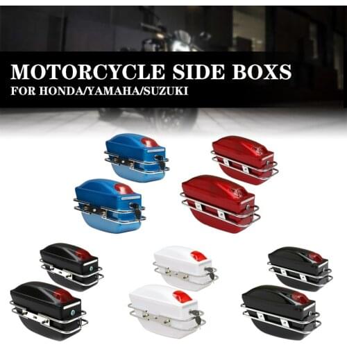 Motorcycle Side Boxs Luggage Tank Tail Tool Bag Hard Case Saddle Bags Side Trunk For Honda/Yamaha/Suzuki
