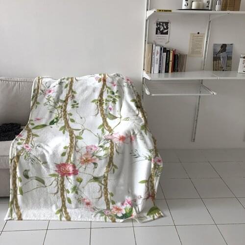 Home Soft Blankets Vineman Flower Spring Adult Children Bedroom Bed Sofa Throw Blankets Office Warm Air Conditioning Quilt