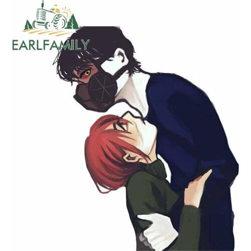 EARLFAMILY 13cm x 12.7cm for Devils Line Car Stickers Cartoon Decal Windshield Occlusion Scratch Refrigerator Anime Car Styling