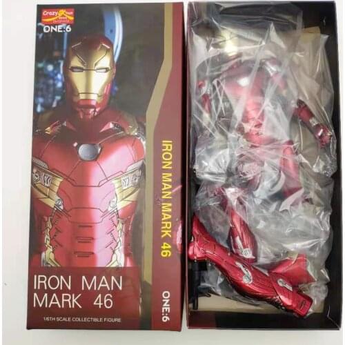 Marvel New Crazy Ironman Mark 46 Articulated Boxed 1/6 Action Figure Decoration 12 inches Children Birthday Gift