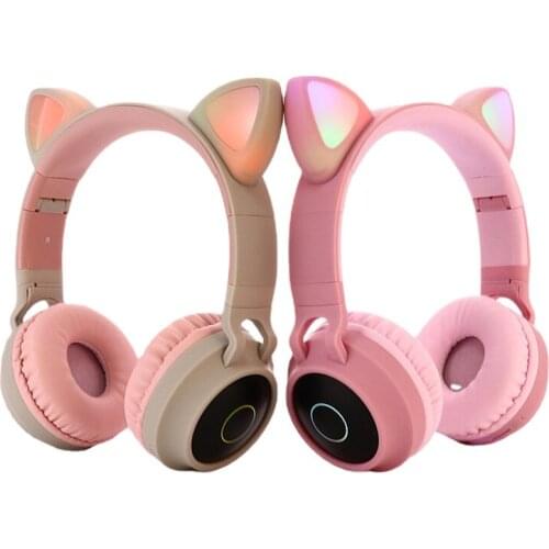 Headset Cat Ear Bluetooth Headset Cute Girl Subwoofer Mobile Phone Music Computer Game Online Class Headset
