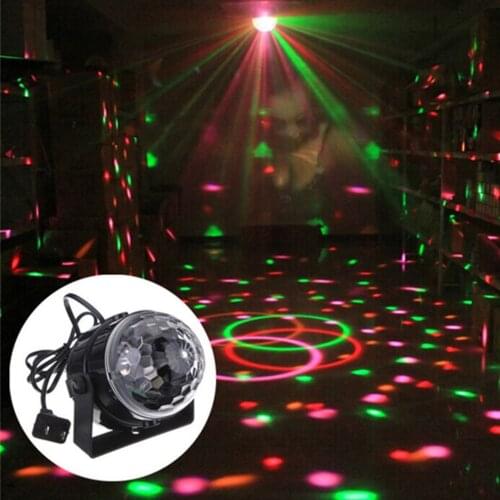 Voice Control RGB LED Stage Lamps Crystal Magic Ball Sound Control Laser Stage Effect Light Party Disco Club DJ Light Drop Ship