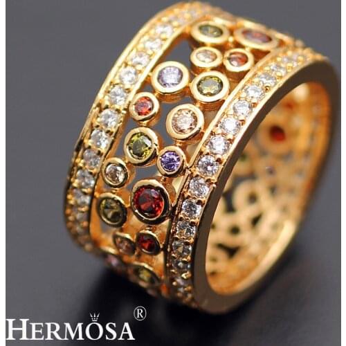 HERMOSA JEWELRY HOT SALE New Design Lady GIFT HotAmethyst Garnet Peridot Beauty Fashion Party HOT Womens Rings Size 7# 8 9