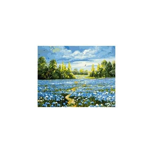 MaHuaf-X1267 landscapes fields blue painting by Numbers on canvas Hand-painted canvas paintings for Children Room home Decor