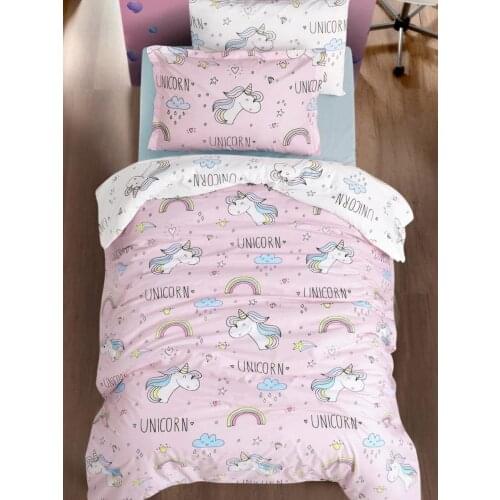 Cotton Bedding Set 3 Pieces Pack 160x240 Sheet Duvet Cover Pillowcase Linens Set Modern Unicorn Design Duvet Cover Home Textile