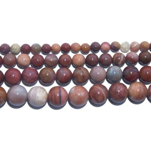 Natural Pink Petrified Wood Stone Round Beads 6 8 10 12 MM Pick Size For Jewelry Making DIY Bracelet Necklace Material