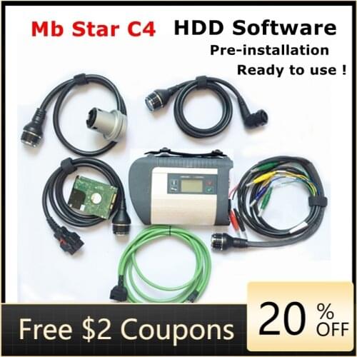 Mb star c4 sd connect diagnostic tool wifi star c4 multiplexer with cables star diagnosis c4 software hdd DAS System