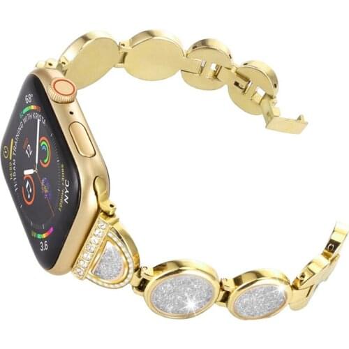 Metal band For Apple Watch 6 5 4 3 2 1 SE 44mm 40mm stainless steel Quicksand Bracelet strap for iwatch band 42mm 38mm