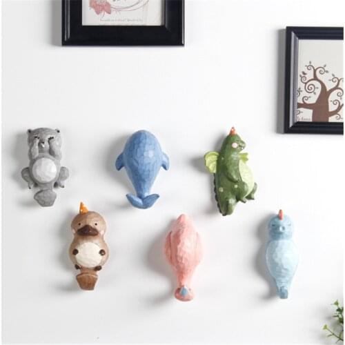 Cute Cartoon Door Hat/Clothing Hanger Hook Animals Children Household Adornment Resin Wall Hook Coat Hooks Best Gifts For Kids