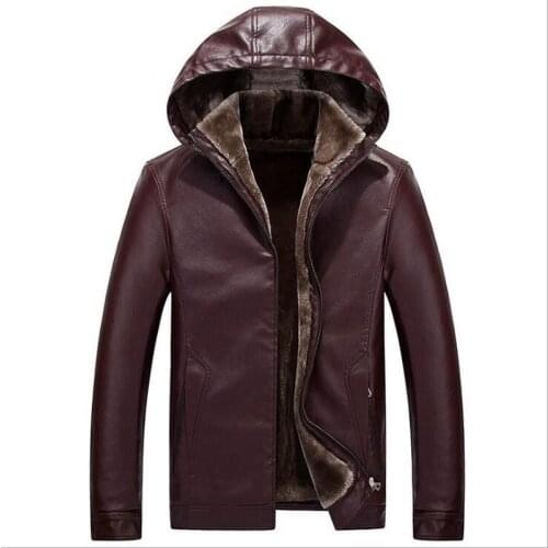 Fashion Wash Leather Jacket Men Winter Thicken Leather Jackets Coats Windproof Jacket Male Jaqueta Couro Masculina Warm Coat
