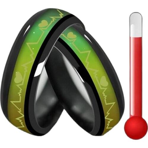 Jewelry Women men Ring Fashion Heart Heartbeats Color Changeable by Mood Band Unisex Lovers Couple Ring Accessories