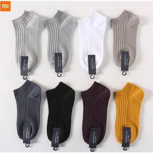 5 pairs Xiaomi Youpin socks mens socks spring and summer mens low-cut double needle boat socks cotton socks sweat-absorbent