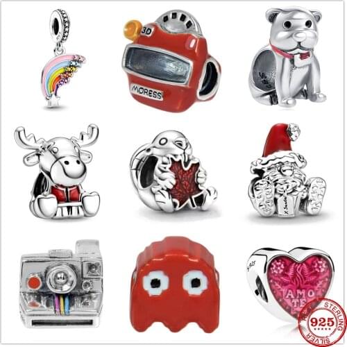 New Colourful Rainbow Camera Game Console silver charm Bead Fit Original Pandora Charms Silver 925 Bracelets DIY Women Jewelry