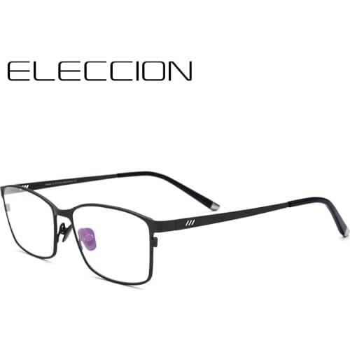 ELECCION Pure Titanium Eyeglasses Frame Men Square Myopia Optical Frames Eye Glasses for Men Male Vintage Ultra Light Eyewear