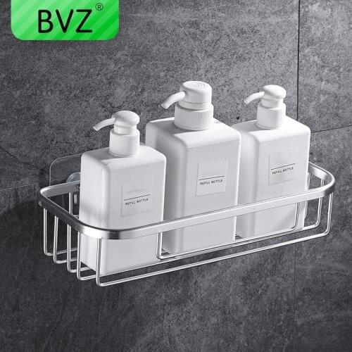 BVZ A Style Bathroom Shelf Holder Space Aluminum Bathroom Shelf Shower Shampoo Soap Cosmetic Shelves Bathroom Accessories