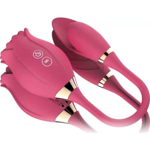 Rose Pussy Sucker Oral Sex Clitoral Sucking Vibrator with 10 Suctions and Lick Nipple Stimulator Sex Toys for Women