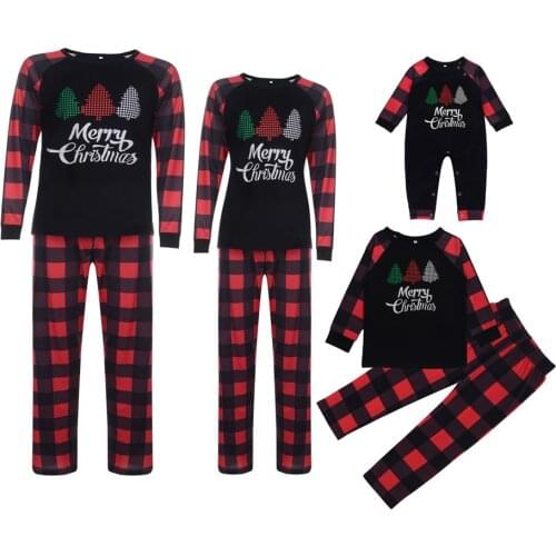 Plaid Christmas Pajamas Family Matching Outfits Look Mommy and Me Sleepwear Clothes Mother Father Daughter/Son/Baby Pyjamas Sets