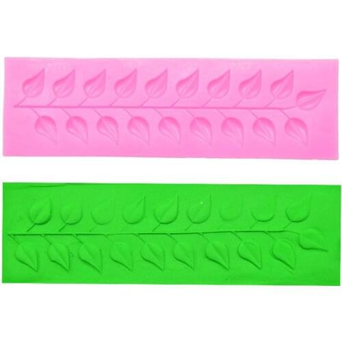 1PC Silicone Mold Non-stick Fondant Cake Decoration Tool Food Safe and Easy To Demould, Leaf-shaped Lace Border for Chocolate