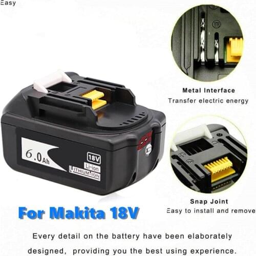 18V 6000mah Battery Replacement for Makita BL1815 BL1830 BL1835 LXT400 194204-5 194205-3 194309-1 BDF450