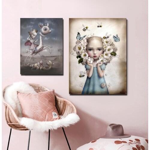 Surrealism And Surreal Jack And The Cuckoo Clock Heart Paintings On Canvas Modern Art Decorative Wall Pictures Home Decoration