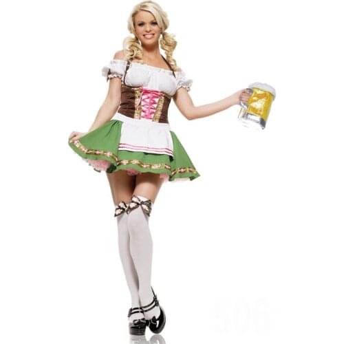 Women Oktoberfes Costumes Women Beer Festival Dresses Deguisement Adults Housemaid Dress Sexy Halloween Costumes