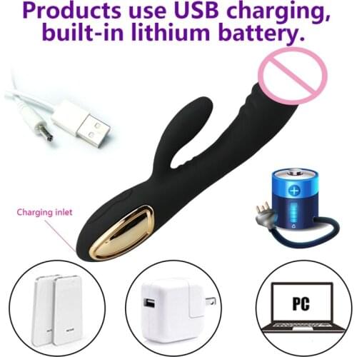 10 Speed Women Rabbit G-Spot Vibrator Adult Couple Sex Toy USB Rechargeable Stimulator Waterproof Dual Motor Dildo Massage Stick