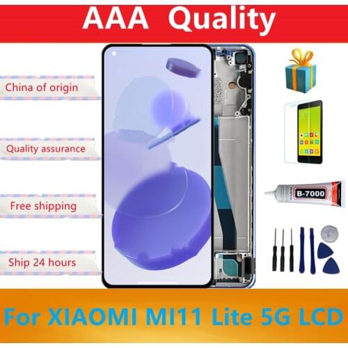 100% Original 6.55" Display for Xiaomi Mi 11 Lite LCD Touch Screen Digitizer For Xiaomi Mi11 Lite 5G Display Repair Parts