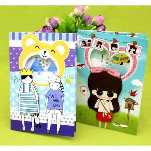 12pcs/lot Cartoon Cute Baby Girl Cards Happy Birthday Music Paper Gift Card Birthday Blessing Greeting Card for Kids,friends