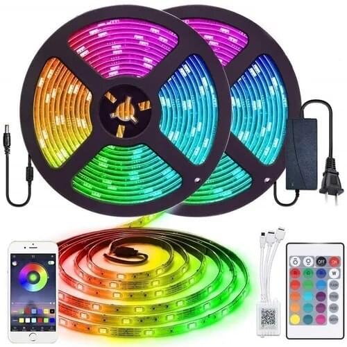 5050 RGB Music Bluetooth Light Strip Smart APP Controlled Waterproof 300 LED 10M