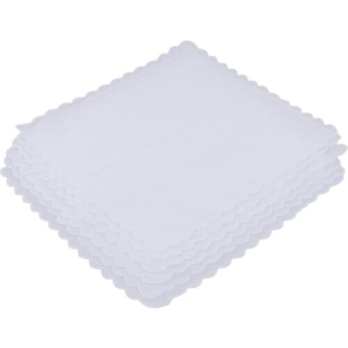 6x 100% Cotton DIY Blank Handkerchiefs Wavy Hankies Kerchiefs Hanky