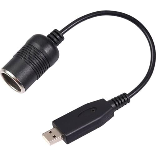 USB to 12V DC Adapter Car Cigarette Lighter Socket Female Power Converter Cable for Electronic Dog Driving Recorder