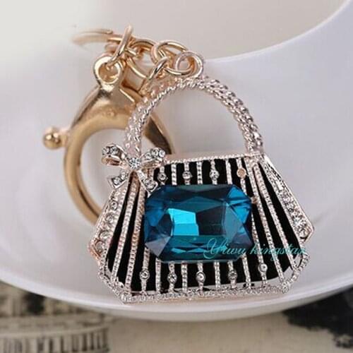 New Fashion Brilliant crystal women Key chain Noble Elegant Keychain romantic women keyring AZL390