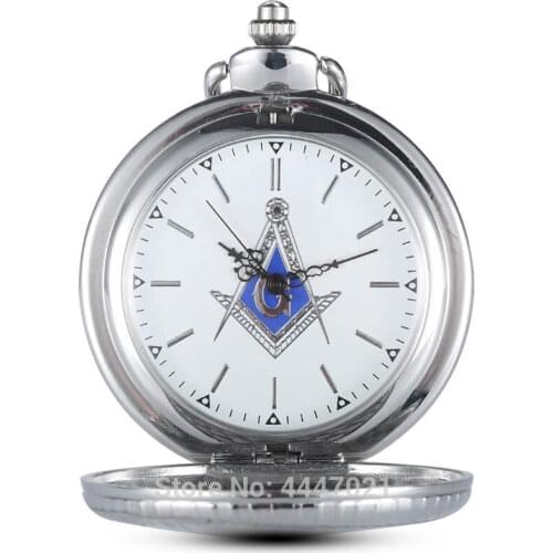 Engraved Silver Free-Mason Theme Pocket Watch Golden Freemasonry Masonic Quartz Fob Watches for Men Clock Gifts Relogio De Bolso