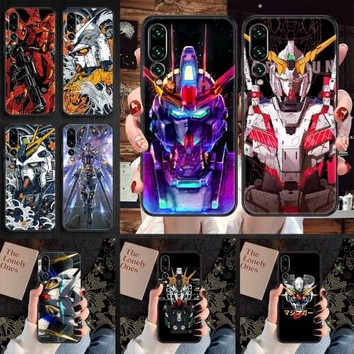 Gundam Robot Phone case For Huawei P Mate P10 P20 P30 P40 10 20 Smart Z Pro Lite 2019 black fashion cover silicone cell cover