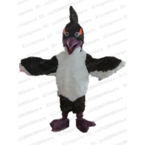 Black White Long Fur Roadrunner Geococcyx Woodpecker Hickwall Mascot Costume Character Annual Symposium Anniversary Sale zx1055