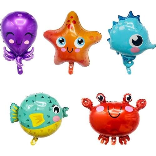 Foil Fish Balloons Cartoon Aluminum Balloon Sea Animal Life Theme Birthday Party Decoration Supplies Baby Shower Anniversaire