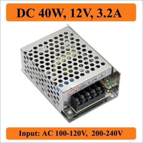 40W 12V 3.2A Single Output Switching power supply AC 220V/110V Input Transformers to DC 12V 3.2A Output for LED Strip lighting