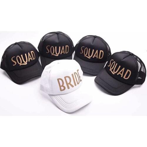 Team Bride Squad Baseball Mesh Cap Men Women Wedding Party Adjustable Hat Funny