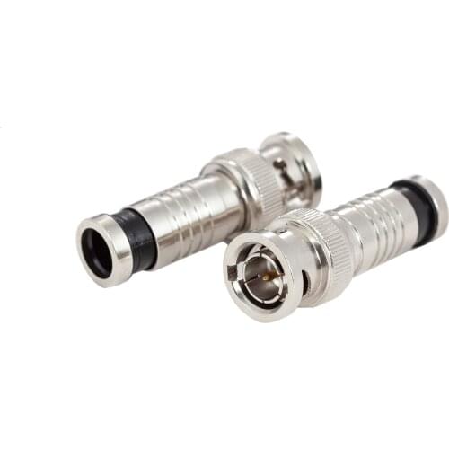 BNC Compression Connector RG6, Ancable 10pcs BNC Cable Connectors for Coaxial Cable, SDI, HD SDI CCTV, Video Camera Systems