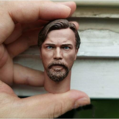 1/6 Scale 32BBY Obi Wan Kenobi Jedi Master Male Boy Head Carving With neck Accessories Toys Model for12"Action Figures Doll Body