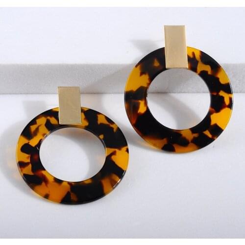 Fashion Acrylic Earrings for Woman Girl Geometric Round Circle Dangle Earring Charm Trendy Festival Jewelry Gift